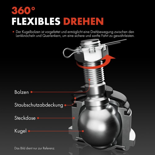 2x Traggelenk Führungsgelenk vorne unten L + R für Audi A3  VW Golf Seat Skoda - Bild 5 von 8