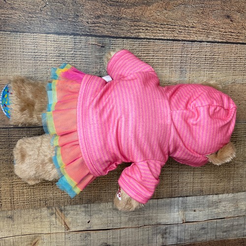Build A Bear Happy Birthday Bear Plush Pink CALIFORNIA Hoodie Tutu Skirt 15” - Picture 6 of 12