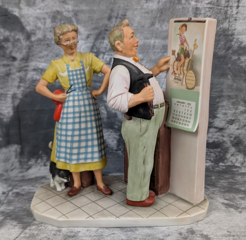Norman Rockwell’s Four Seasons Gorham Figura Invierno Año Nuevo Look 1ª Edición - Imagen 4 de 21