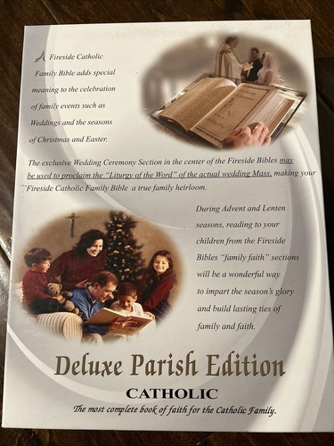 Brand New Holy Bible Deluxe Parish Edition Catholic Fireside Cream/white Color - Picture 3 of 3