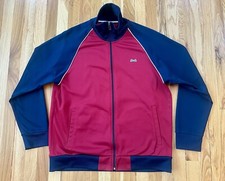 Vtg 80s Le Tigre Taiwan Men's XL Track Jacket Full Zip Navy and Maroon VGUC