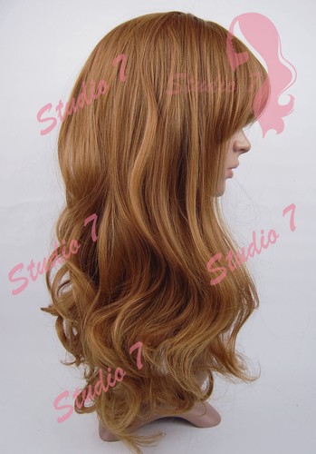 (O)Long Curl Auburn Brown Black Synthetic Wig-Studio7-UK - Picture 26 of 37