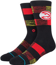 Stance, NBA Atlanta Hawks Cryptic Crew Socks, Black. Size: 9-13