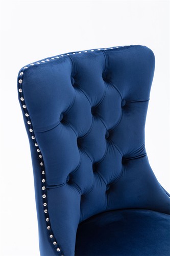 Set of 2 Dining Chair Velvet Upholstered Kitchen Dining Chairs w/ Wood Legs - Picture 31 of 99