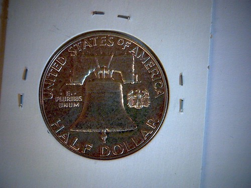 1963 Prueba Franklin medio dólar, moneda de plata, moneda de cincuenta centavos de plata - Imagen 2 de 2