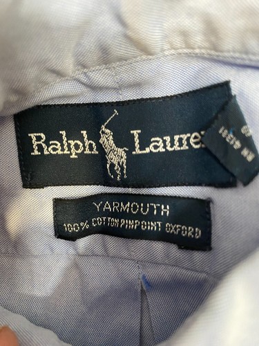 Ralph Lauren Yarmouth Hemd Herren 16,5-35 Blau Pinpoint Oxford Chambray Flesh - Bild 3 von 12
