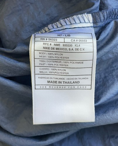 Chaqueta cortavientos vintage Nike años 90 Y2K azul pulóver bolsa bolsillo para hombre XL - Imagen 5 de 5