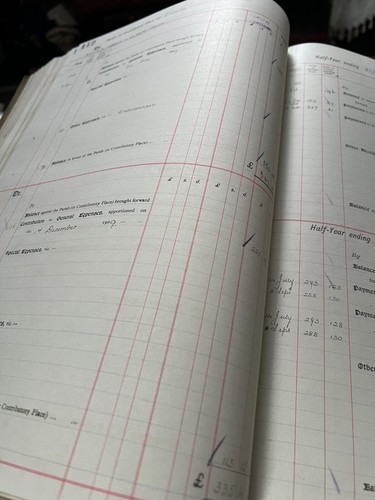 1905 Antique General Accounts Parochial Ledger Bourne Lincolnshire Vintage Prop - Picture 13 of 16