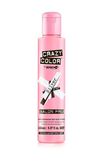 2 X Crazy Color Semi Permanent Hair Dye Silver - 100ml (Pack of 2) - Picture 3 of 4