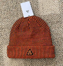 Nike ACG Hat Beanie Knit Cuffed Black Orange DV3350-010 Big Kids Youth OS