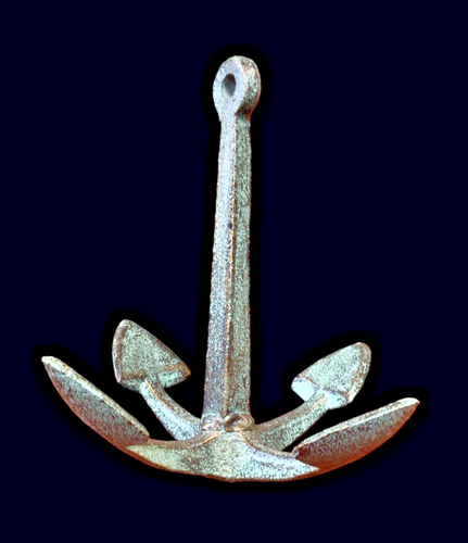 Sitting Anchor Cast Iron Decorative Nautical Ship Home Decor 7” x 5” - Picture 2 of 6