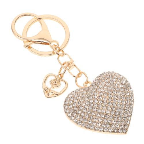 Cute Rhinestone Heart Keychain Decorative Key Ring Pendant For remise Handbag Bling