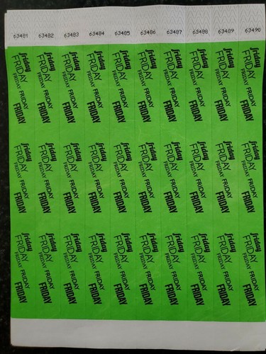 100 Monday-Sunday 3/4" Tyvek Wristbands - Afbeelding 5 van 14