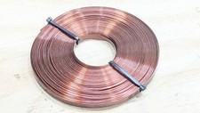 80 FT Copper Cu Metal Insulated Strip 0.289" wide 0.024" thick, 80 FT Flat Wire