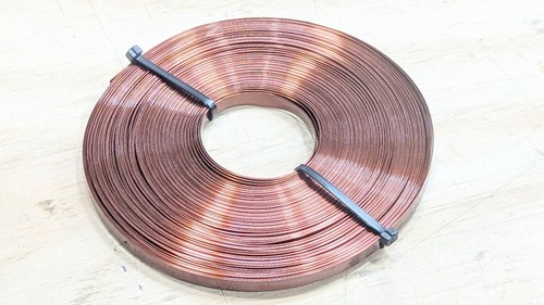 80 FT Copper Cu Metal Insulated Strip 0.289" wide 0.024" thick, 80 FT Flat Wire - Picture 1 of 11