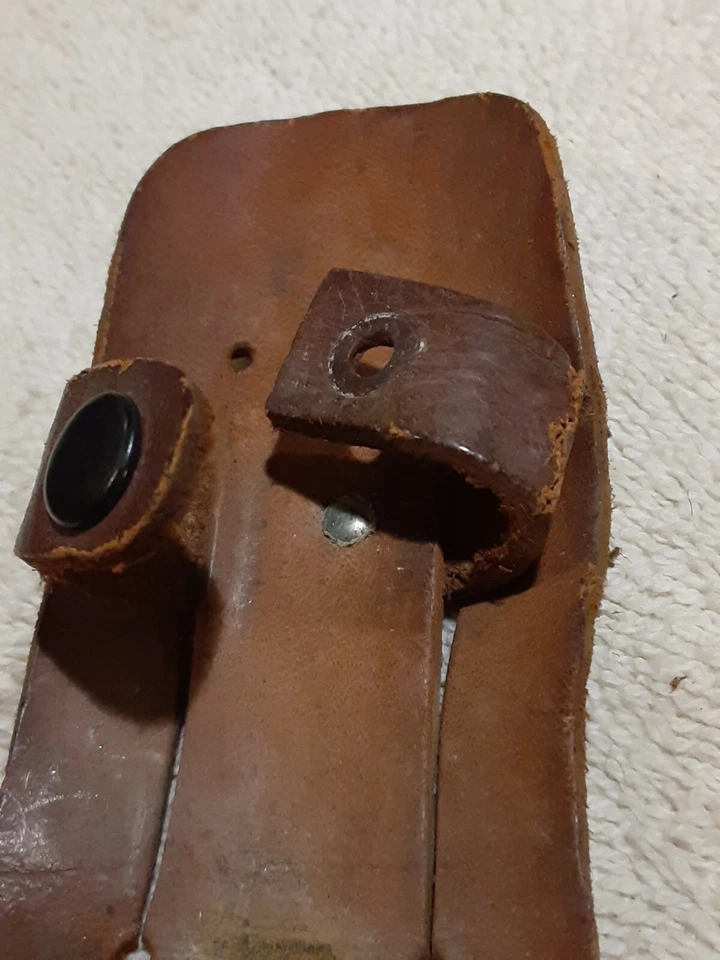 Cuchillo de caza vintage de acero al carbono templado para deportistas al aire libre con funda de cuero Foto 4 de 4