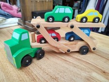 Melissa  Doug 4096 Car Carrier Truck and Cars Wooden Toy Set