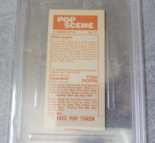 RARE VTG 1970 LYONS MAID MICK JAGGER #17 PSA 4 POP 1 THE ROLLING STONES CARD - Picture 6 of 9