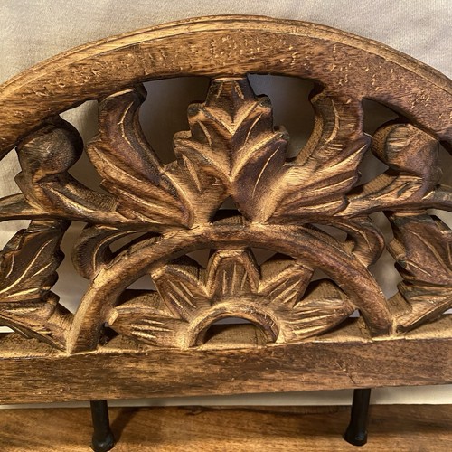 Mathis Brother Furniture Indian Wood Carved Panel Room Decor - Picture 7 of 21