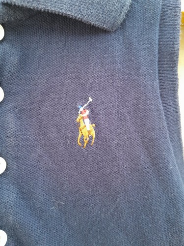 Polo Ralph Lauren Dress Girls 7 Blue Embroidered Logo 100% Cotton - Picture 2 of 12