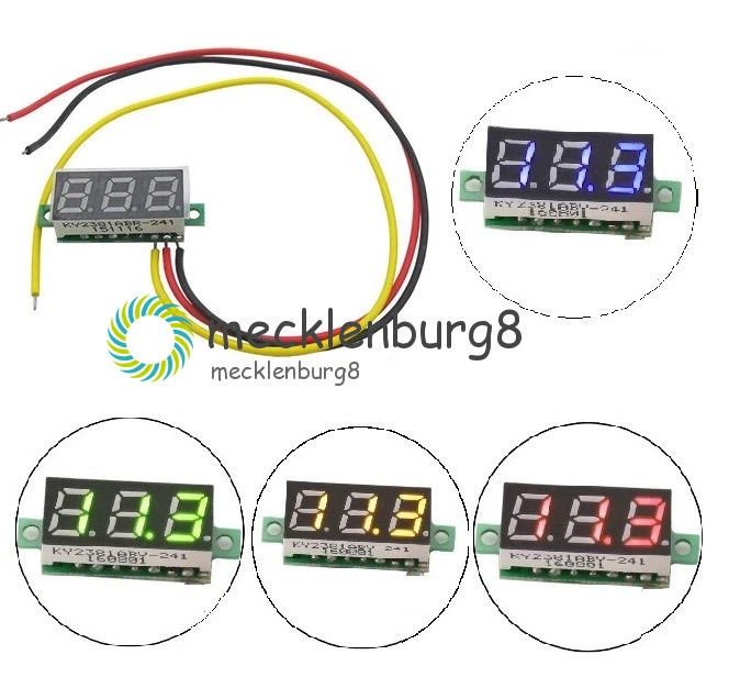 0.28" LED DC 0-100V 3 Wires Digital Voltmeter Display Voltage Panel Meter