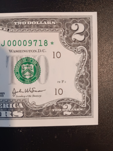 2003 $2 Federal Reserve Note Low Serial Number Extremely Low Print Run 16,000 - Picture 9 of 15