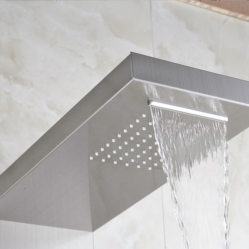 Sistema de masaje con columna de ducha de acero inoxidable para baño montado en pared panel de ducha - Imagen 3 de 10