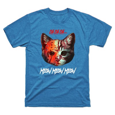 Jason Vorhees Cat Ch Ch Ch Meow Meow Meow Halloween Cat Vintage Men's T-Shirt Jason Vorhees Cat Ch Ch Ch Meow Meow Meow Halloween Cat Vintage Men's T-Shirt
