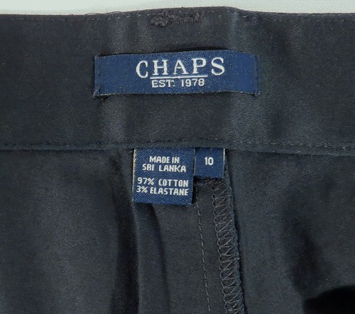 NUEVO CON ETIQUETAS CHAPS Mujer 10 (Real 33 x 24) Greenwich Azul Marino Pantalones Cortos al Tobillo $49 - Imagen 5 de 5