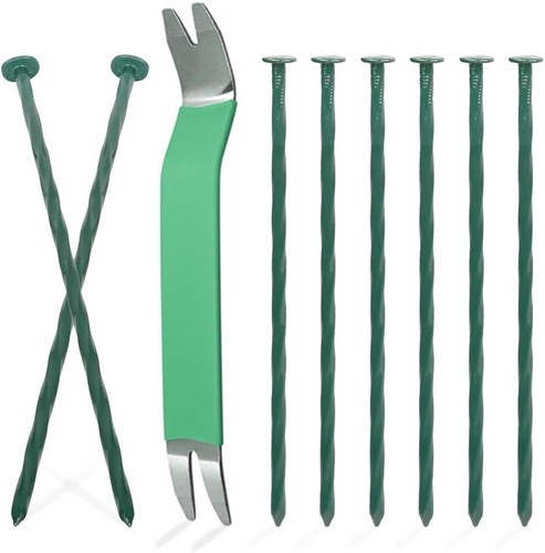 50 Pack Metal Landscape Stakes, 6 Inch Artificial Turf Spikes, 6 Gauge Large ... - Picture 2 of 10