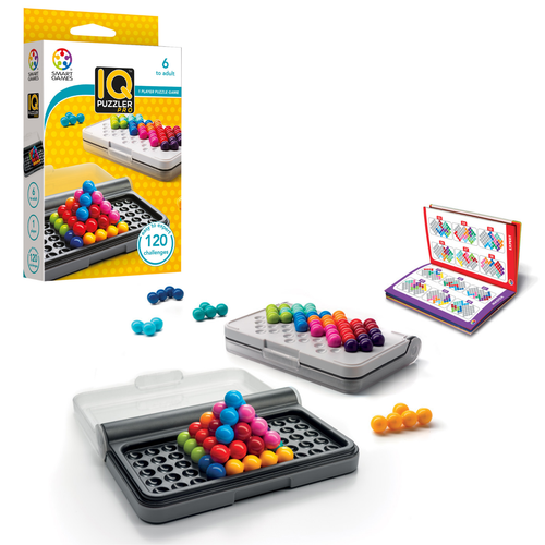 SmartGames IQ Puzzler Pro Compact Board Game Puzzle 120 3D Challenges