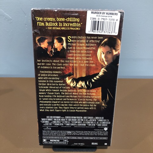 Murder By Numbers VHS New Sandra Bullock Ryan Gosling Horror Thriller -SEALED - Picture 2 of 3