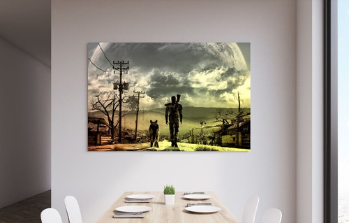 FALLOUT 3 (1) -DEEP FRAMED CANVAS GAME WALL ART PICTURE PAPER PRINT- BLUE GREEN - Picture 5 of 17
