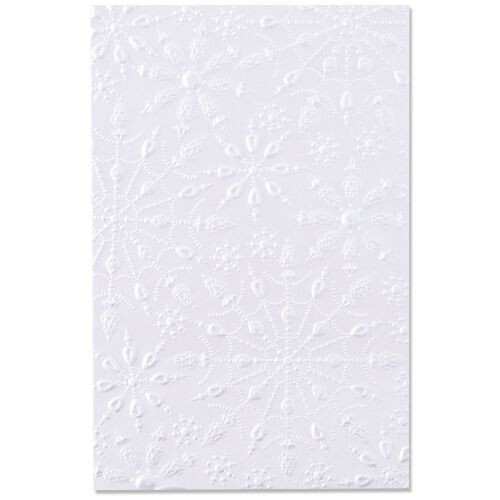 Carpeta en relieve Sizzix impresiones texturizadas 3D A6 - copos de nieve con joyas 664489 - Imagen 1 de 1