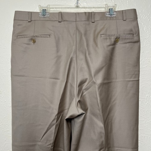 Ralph Ralph Lauren Pants Mens 38x32 Beige 120s & Cashmere Pleated Cuffed - Picture 15 of 17