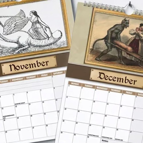 2025 Calendar Rude Calendar Present Strange Medieval Dick Wall Medieval Dick - Picture 8 of 9
