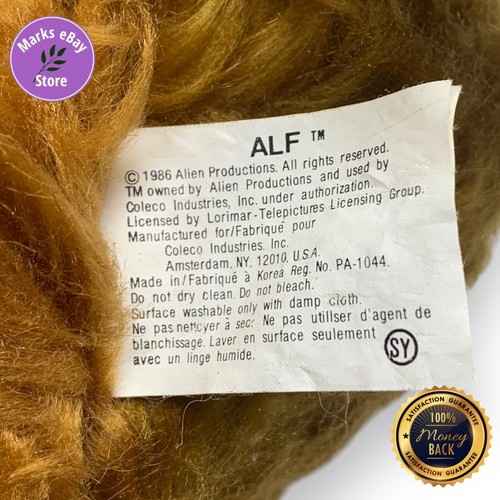 Muñeca de peluche L👀K de colección ALF 18" pulgadas 1986 Alien Productions Coleco - Imagen 14 de 14