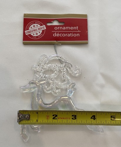 Christmas House- Clear Plastic Reindeer, Christmas Ornament - Picture 4 of 4
