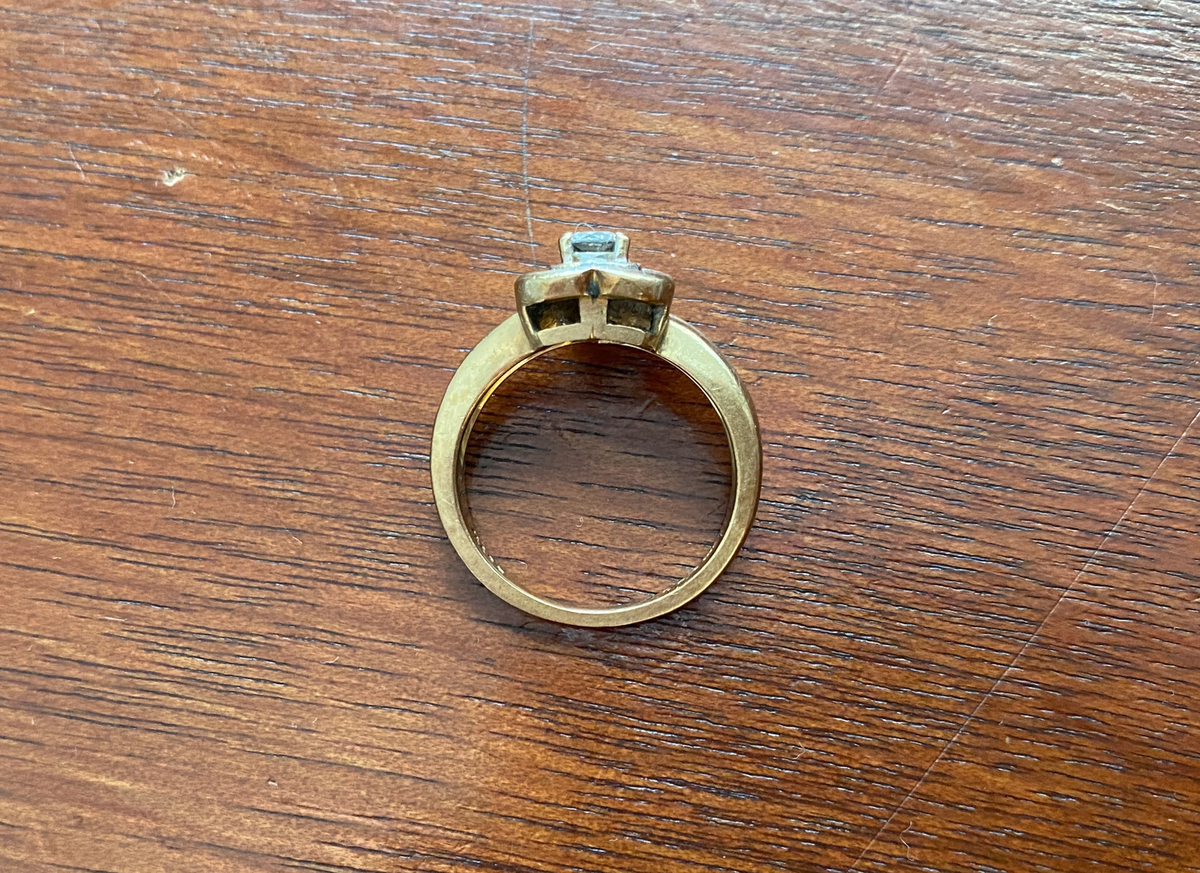 LSC Signed 14k Yellow Gold 3/8tw Diamond Heart Ring Baguette