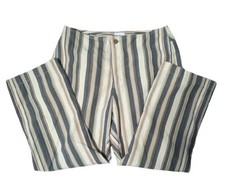 Liz Wear Jeans Michaela Stripe Cotton Crop Casual Pants Liz Claiborne 12 Retro