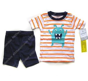 Carter/'s Baby Toddler boy Skating Racoon Tee Pants Shorts Snug pajamas 4pc set