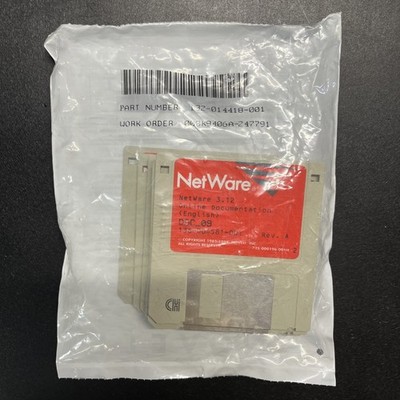 NOS Sealed Novell NetWare 3.12 DOC 9 Documentation Floppy Disk Vintage Software