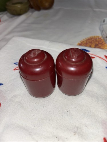 VTG Carvanite Mechanical Salt & Pepper Shakers Travel Portable S&P Push Button - Picture 5 of 5
