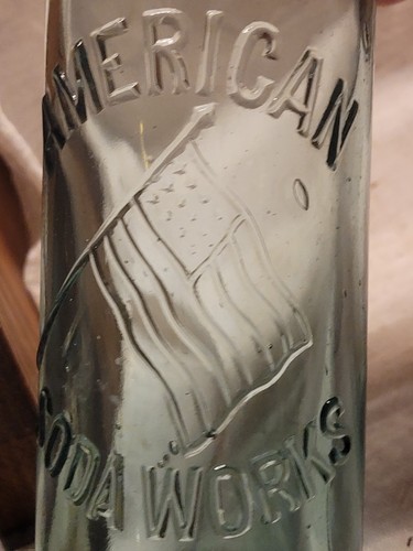 American Soda Works w Embossed Flag Nice Western San Francisco California Hutch - Picture 5 of 8