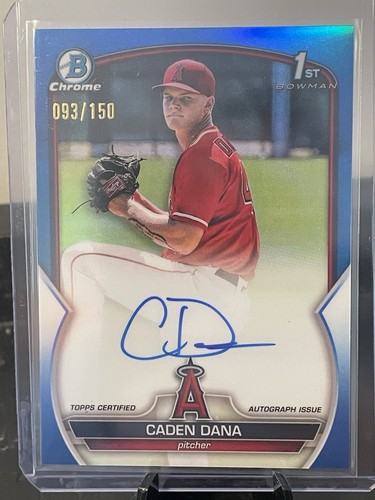 Caden Dana 2023 Bowman 1st Chrome Auto Prospect Blue Refractor 93/150 