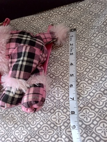 Girls Poodle Purse Pink Plad Zipper Closure - Picture 10 of 11