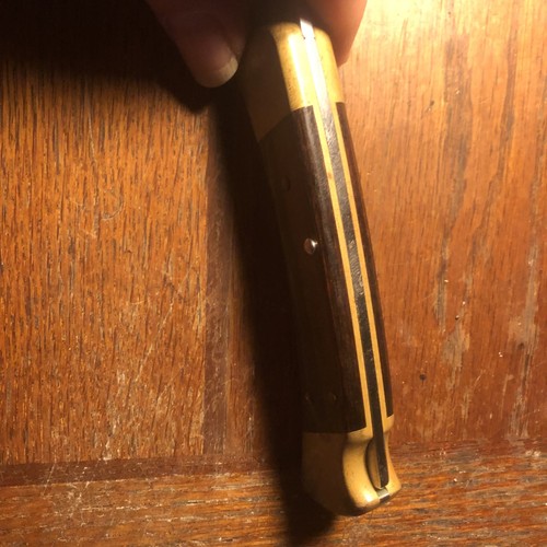 Vintage Buck Knife 110 C, 3 3/4” Blade Lock Back, 5” Closed Wood Handle - Picture 9 of 12