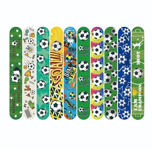 Vibrant 10-Pcs Football Slap Bracelets for Soccer-Themed Celebrations - Picture 5 of 11