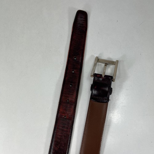 Cinturón de vestir de cuero italiano de grano completo marrón Wearhouse para hombre - talla 36/90 - Imagen 7 de 9