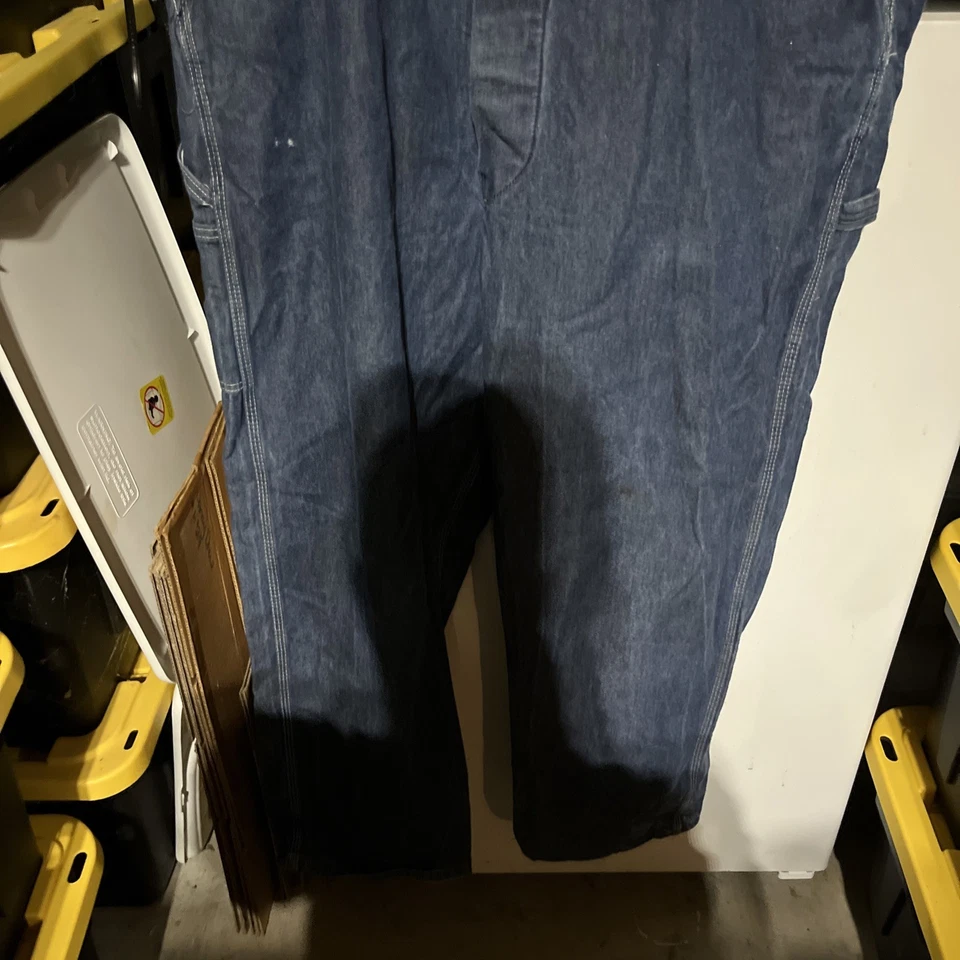 Red Kap Men's Denim Bib Overall Medium Wash 48”x32” - Image 4 of 4